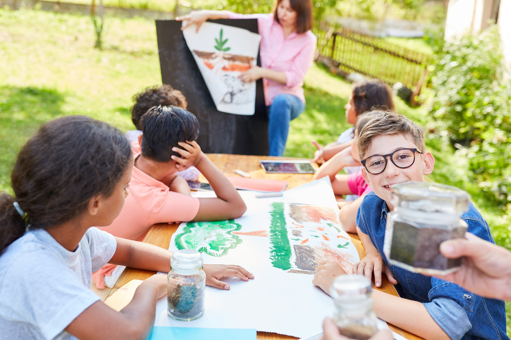 Group of Children in Tutoring Summer School